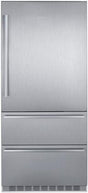 Liebherr CS-2080 LI-36"BTM MTN REF/FZR FRENCH DR IM sleek stainless steel bottom mount freezer refrigerator.