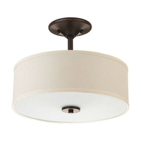 Progress Lighting P371220 - Inspire 2-Light 75W Medium Semi-Flush Ceiling Light in Antique Bronze