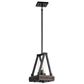 Kichler 43435AUB - Colerne 1-Light Auburn Farmhouse Seeded Glass Lantern Medium Hanging Pendant Light