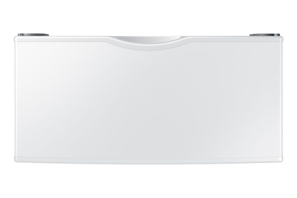 WE357A0W SAMSIUNG 27" WHITE PEDESTAL top view, ideal for appliance liquidation and discounted premium appliances.