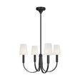 Visual Comfort TC1084AI - Logan Medium Chandelier in Aged Iron, stylish design with four white shade lights.