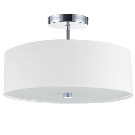 Dainolite 571-143SF-PC-WH - 3-Light Incandescent Semi-Flush Ceiling Light with White Shade