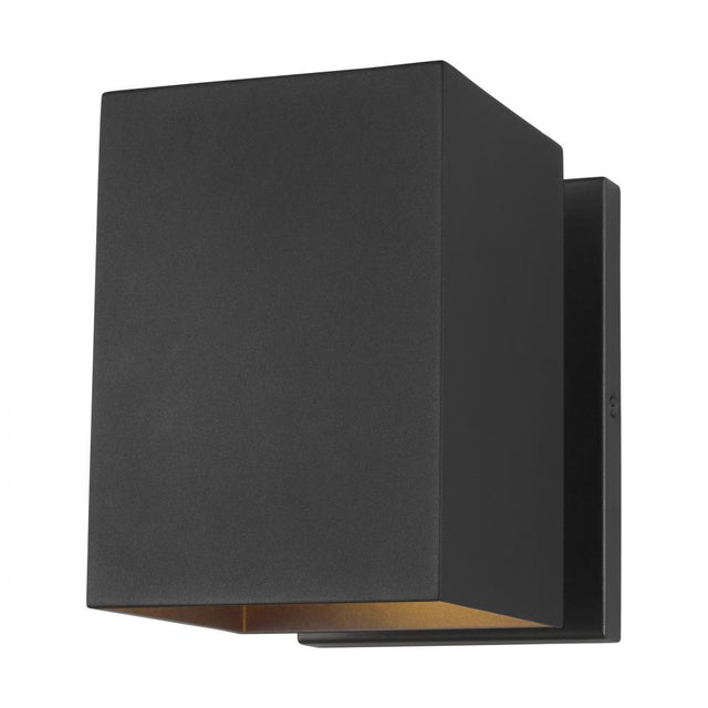 Visual Comfort 8531701-12 - Pohl 1-Light Small Outdoor Wall Lantern in Black showcasing sleek design and weather-resistant finish.