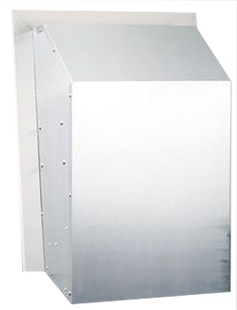 Brushed Aluminum External Blower: 1500 CFM for efficient ventilation in residential and commercial settings.