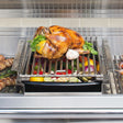 Delicious roasted chicken on a grill with colorful vegetables, showcasing premium outdoor cooking appliances.
