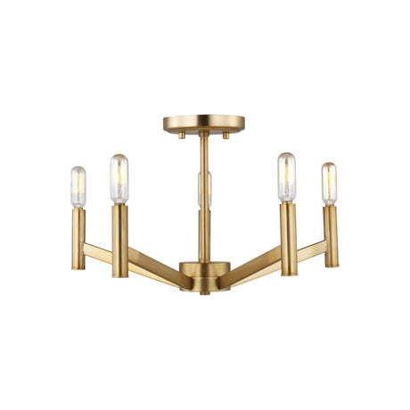 Visual Comfort 7724305-848 - Vector 5-Light Semi-Flush Ceiling Fixture in Satin Brass for luxury appliances sale