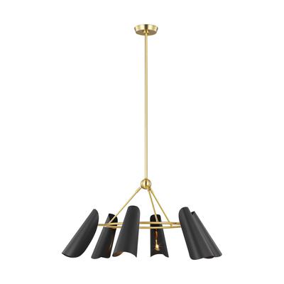 Visual Comfort AEC1036BBSMBK - Tresa 6-Light 60W Chandelier in Burnished Brass