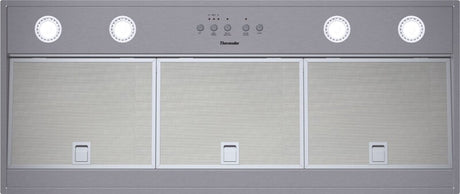 Thermador VCI248DS Liner Insert Ventilation Fan in Stainless Steel 48" with three fan speeds and halogen lighting.