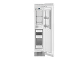 Bertazzoni REF18FCIPRR BZ-18" BI FREEZER COL PNL RDY RT SWING D open showcasing interior with shelves.