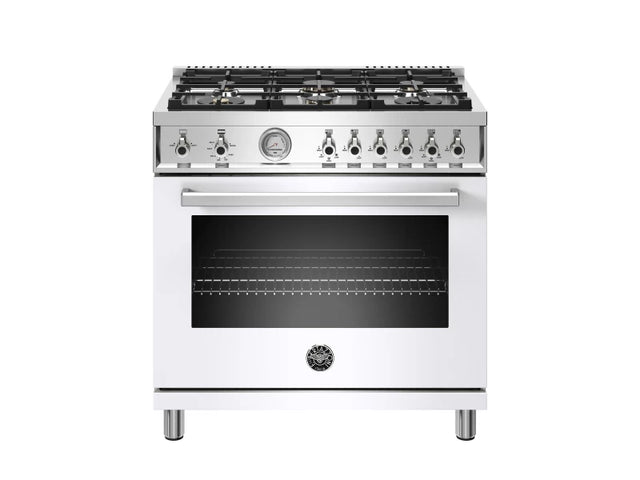 BERTAZZONI PROF366GASBIT 36 Inch Freestanding Professional Gas Range with 6 Sealed Burners, 5.9 Cu. Ft. Oven Capacity.