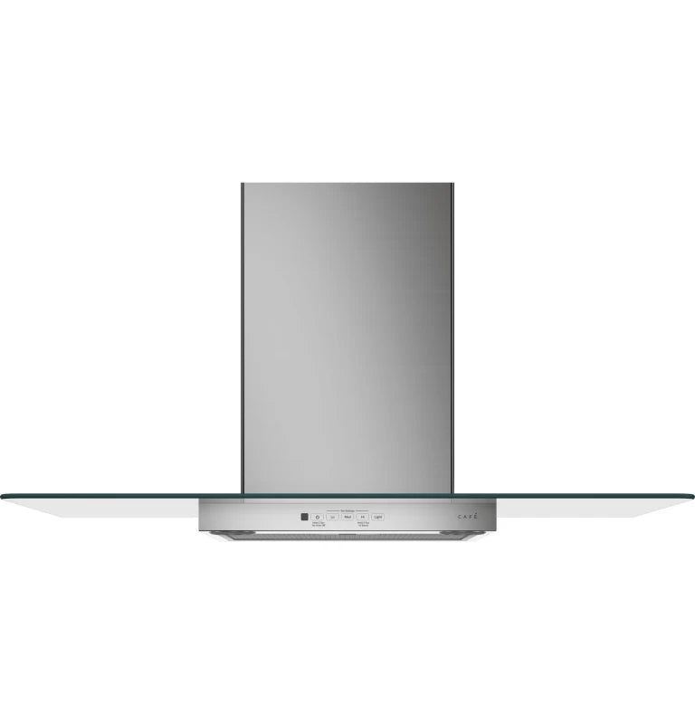 Cafe CVW73612MSS 36" Wall-Mount Glass Canopy Chimney Hood in stainless steel for modern kitchens.
