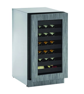 U-Line U2218WCINT00B 18 Inch Built-in Wine Storage with 31 Bottle Capacity, LED Lighting, Digital Touch Pad Control, Natural Beech Wood Fronts, Convection Cooling System. Right Hand Hinge.
