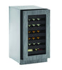 U-Line U2218WCINT00B 18 Inch Built-in Wine Storage with 31 Bottle Capacity, LED Lighting, Digital Touch Pad Control, Natural Beech Wood Fronts, Convection Cooling System. Right Hand Hinge.