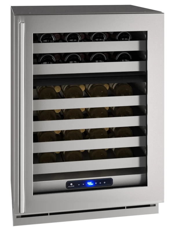 U-Line UHWD524-SG41A UL-WC 24" DUAL ZONE LOCK RH SS FRAME wine cooler for luxury appliances sale