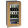 U-Line UHRE518-IG01A UL-GLASS REF 18" REV HINGE INTR 115V luxury beverage cooler with adjustable shelves and digital display.