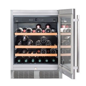 Liebherr WU-4500 LI-24"UNDER-COUNTER SINGLE ZONE WINE cooler with digital display and LED lighting.