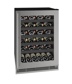 U-Line UHWC124-SG31A UL-WINE CAP 24" LOCK REV HINGE SS FR 115 wine cooler appliance from luxury appliances sale.