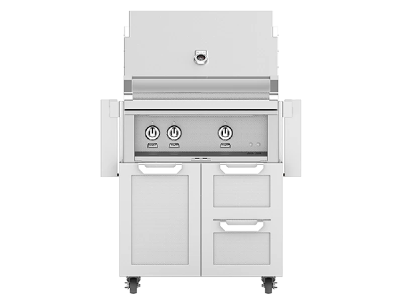 HESTAN GCD30 30 Inch Double Door Grill Cart: Stainless Steel for outdoor cooking, part of our luxury appliances sale.