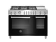 Bertazzoni PROF486GGASNET 48" Professional Series All Gas Range, Six Burners, Electric Griddle, Black - luxury appliances sale