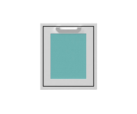 Hestan AGADR18-TQ HE-SNGL ACCESS DR RH MARQUISE 18TUQUOIS with turquoise front and sleek design for outdoor kitchens.
