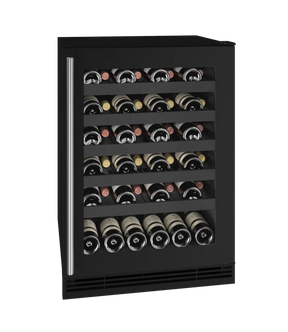 U-Line UHWC124-BG01A UL-WINE CAP 24" REV HINGE BLK FRAME 115V wine cooler, luxury appliances sale.