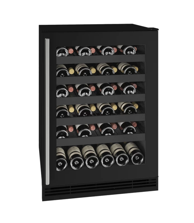 U-Line UHWC124-BG01A UL-WINE CAP 24" REV HINGE BLK FRAME 115V wine cooler, luxury appliances sale.