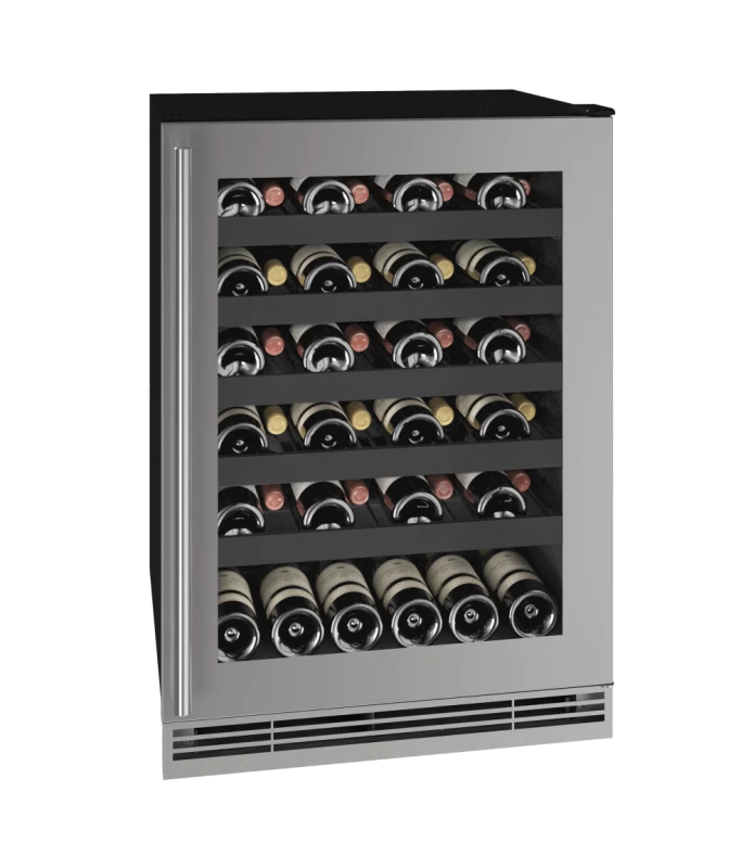 U-LINE UHWC124-SG01A 24 Inch Wine Refrigerator with 5.5 Cu. Ft. Capacity, 3/4 Extension Wine Racks.