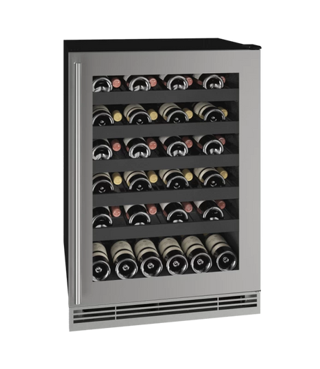 U-LINE UHWC124-SG01A 24 Inch Wine Refrigerator with 5.5 Cu. Ft. Capacity, 3/4 Extension Wine Racks.