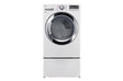 LG Appliance DLEX3370W LG FRONT LOAD STEAM DRYER-ELECTRIC WHITE front view, luxury appliance for efficient laundry.