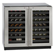 U-Line 3036WCWCS-13B UL-WINE CAPTAIN 36" SS LOCKING DOOR wine cooler showcasing spacious wine storage.