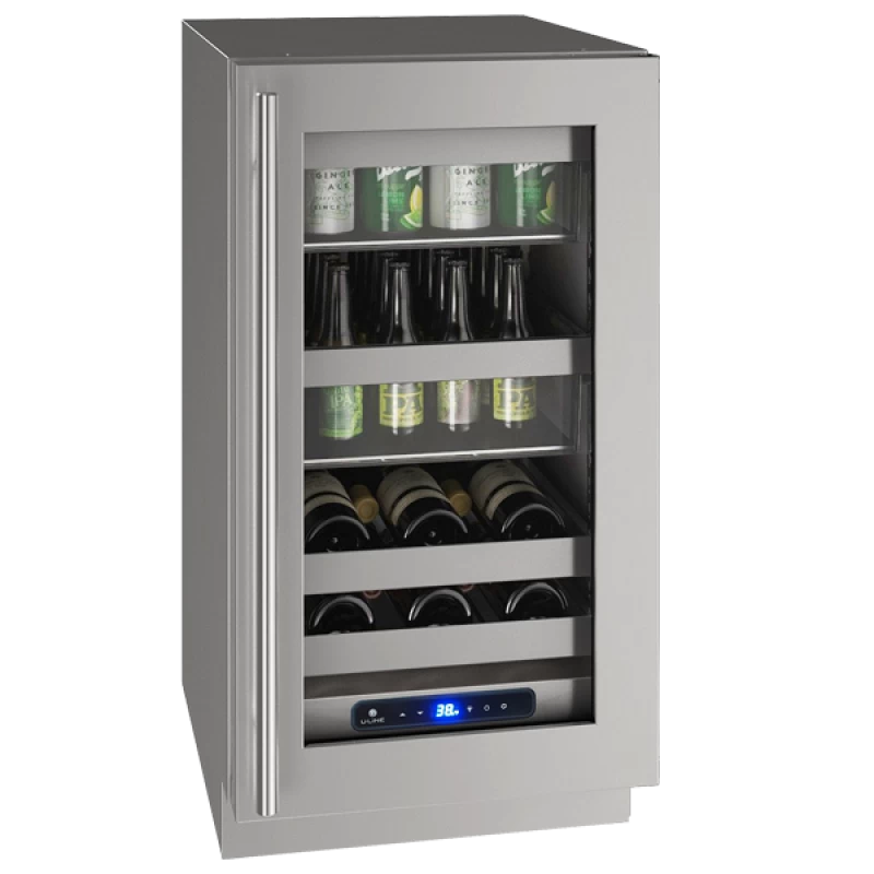U-LINE UHBSG41A V518-18 Inch Undercounter Beverage Center with U-Adjust™ Storage Bins and Racks, Digital Touch Pad Control