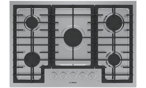 Bosch NGM5058UC BO-30" GAS COOKTOP, 500 SERIES, SS with 5 burners for versatile cooking.