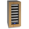 U-Line UHWC515-IG01A UL-WINE CAPTAIN 15" REV HINGE INTR 115V wine cooler with wooden finish and adjustable shelves