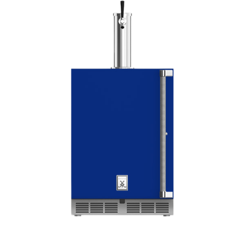 Hestan GFDSL241BU - OUTDOOR SINGLE FAUCET BEER DISPENSER, SOLID DOOR, WITH LOCK, LEFT HINGED, 24" - BLUE