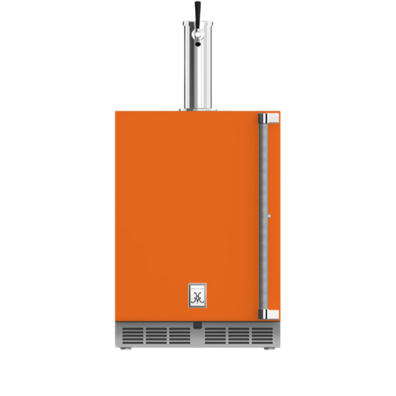 Hestan GFDSL241OR - OUTDOOR SINGLE FAUCET BEER DISPENSER, SOLID DOOR, WITH LOCK, LEFT HINGED, 24" - ORANGE
