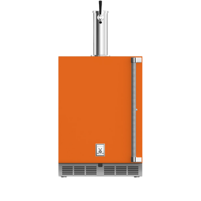 Hestan GFDSL241OR - OUTDOOR SINGLE FAUCET BEER DISPENSER, SOLID DOOR, WITH LOCK, LEFT HINGED, 24" - ORANGE