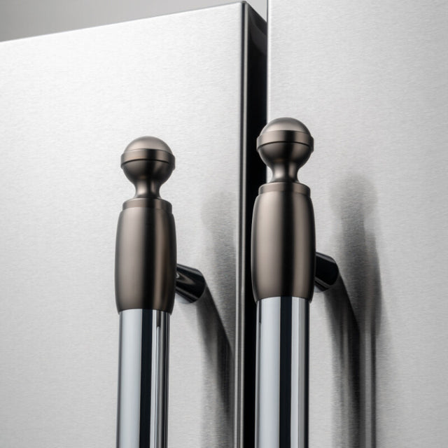 Bertazzoni DS2HERTSB BZ-DECOR SET 2 - MATT SATIN BLACK FINISH on refrigerator handles, luxury appliances sale