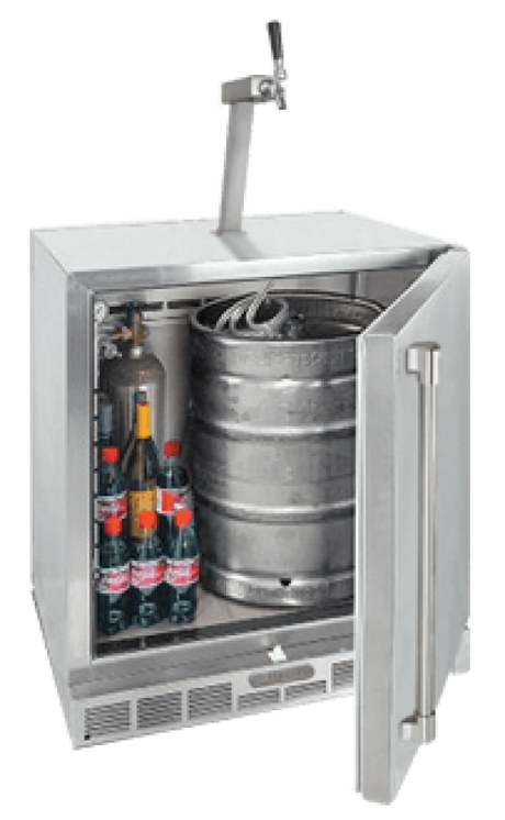 Alfresco AKK AL-URS-1 KEG KIT with removable stainless steel shelves and keg tap.