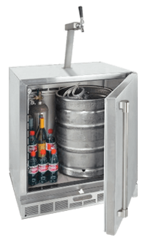 Alfresco AKK AL-URS-1 KEG KIT with removable stainless steel shelves and keg tap.