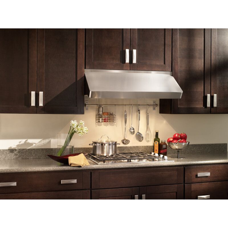 BEST UP27M36SB Under Cabinet Range Hood with Variable Speed/Multiple Blower Options, Knob Control, Halogen Lighting.