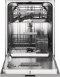 ASKO DBI664PHXXLS 40 Series, Stainless, 42 dBA, Sub-Zero Wolf Pro Handle, XXL interior view with racks and cutlery tray.