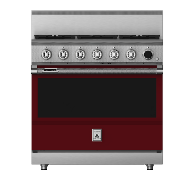 Hestan KRDS365LPBG 36 Inch Freestanding Gas Range with 5 Sealed Burners, 5.8 cu.ft. Total Oven Capacity, Continuous Grates LP