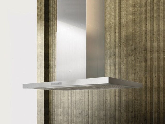 Zephyr Arc Duo Collection ADLM90BSX 36 Inch Island Mount Chimney Range Hood with Blower Options, Tri-Level LED Lighting, Touch Controls, Wireless Remote Control and Convertible to Recirculating with K