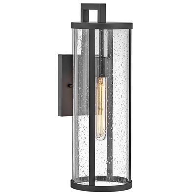 Hinkley 82054BK - Alfie Medium 1-Light Wall Mount Lantern in Black, ideal for outdoor spaces and featuring clear glass panels.