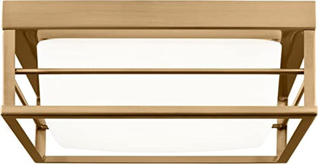 Visual Comfort 7529693S-848 - Dearborn 1-Light LED Small Square Flush Mount Ceiling Fixture in Satin Brass