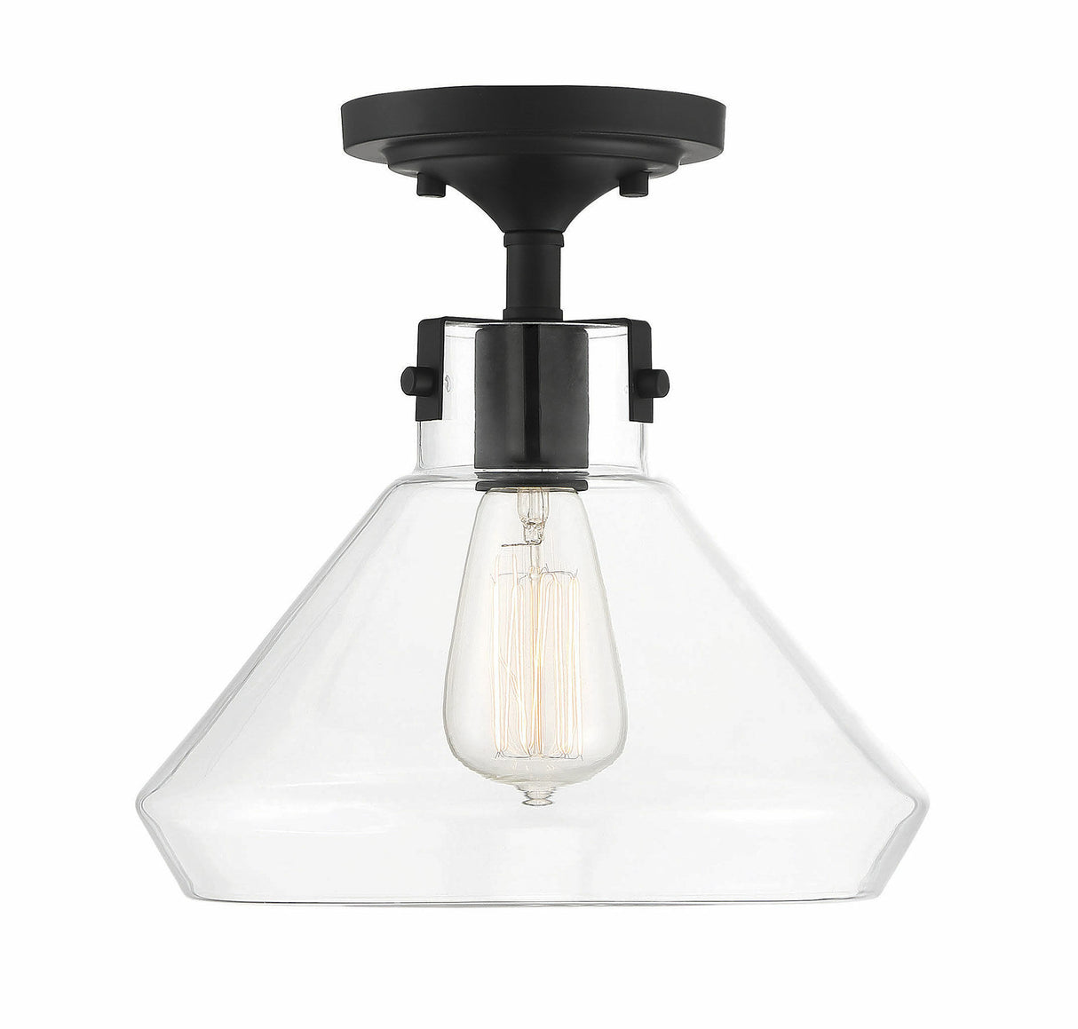 Savoy House 6-9137-1-89 - Walpole 1-Light Ceiling Light in Matte Black, modern design for various decor styles.