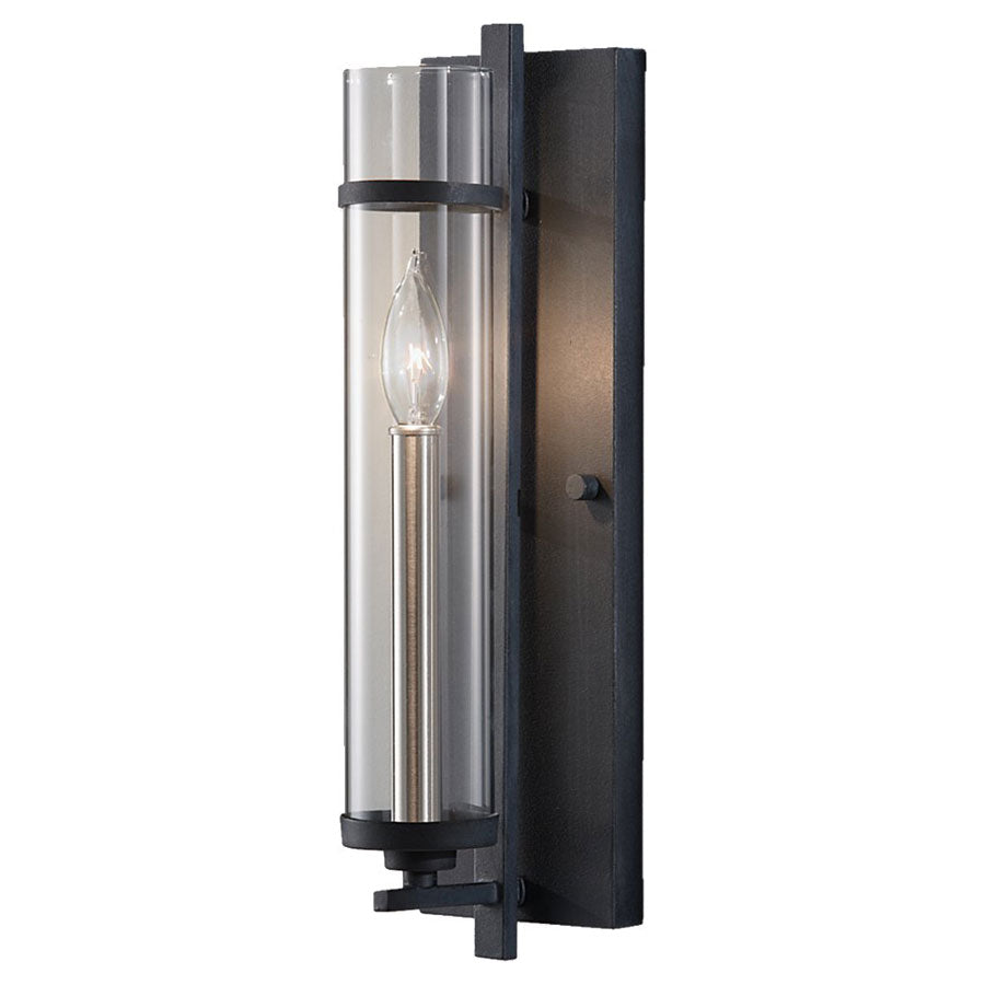 Visual Comfort WB1560AF/BS - Ethan 1-Light 60W Candelabra Wall Sconce in Antique Forged Iron/Brushed Steel