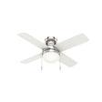Hunter 50358 - Timpani Modern Brushed Nickel LED 44" Ceiling Fan with sleek design and bright light, perfect for compact spaces.