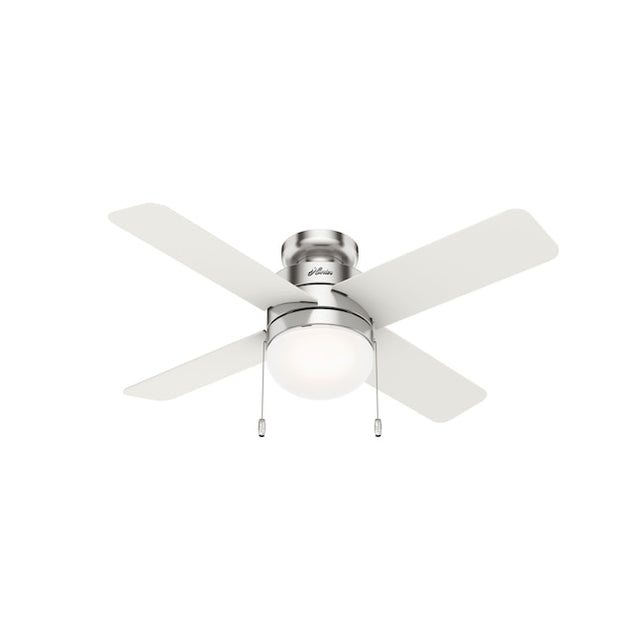 Hunter 50358 - Timpani Modern Brushed Nickel LED 44" Ceiling Fan with sleek design and bright light, perfect for compact spaces.