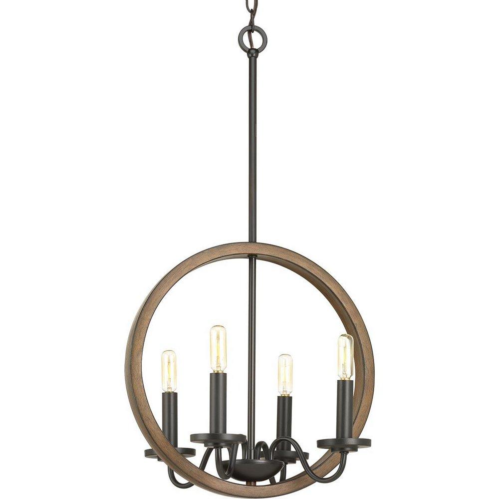 Progress Lighting P400080-020 - Fontayne 4 Light 15.75 inch Antique Bronze Chandelier Ceiling Light, Design Series.